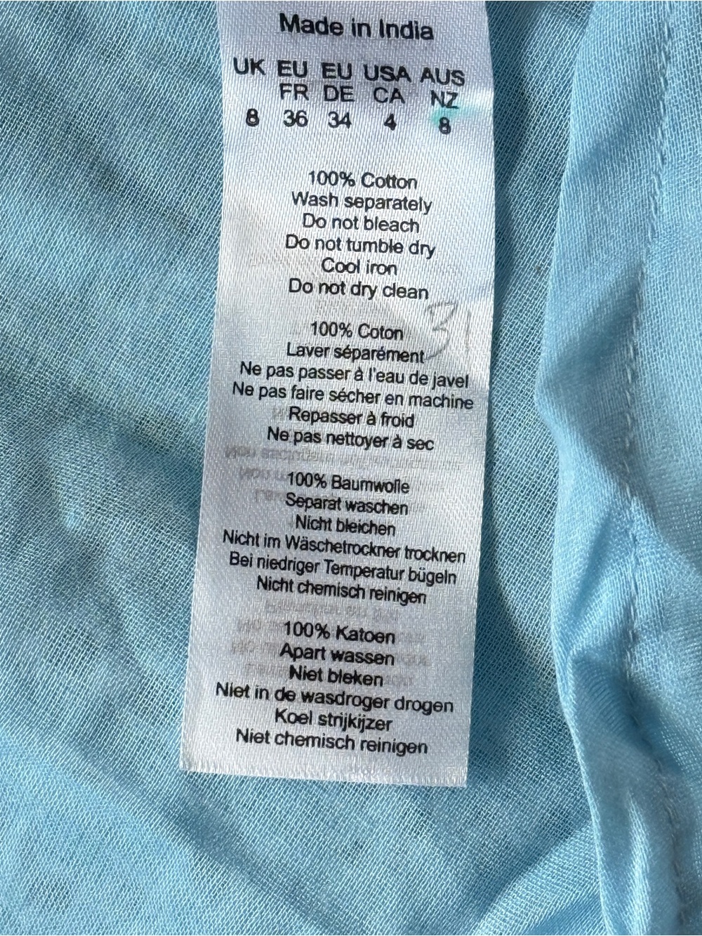 Karen Millen Broderie Cotton Wrap Mini Dress Light Blue Eyelet Dress - Picture 15 of 16
